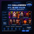 300 Halloween STL and 3MF files bundle for 3D printing