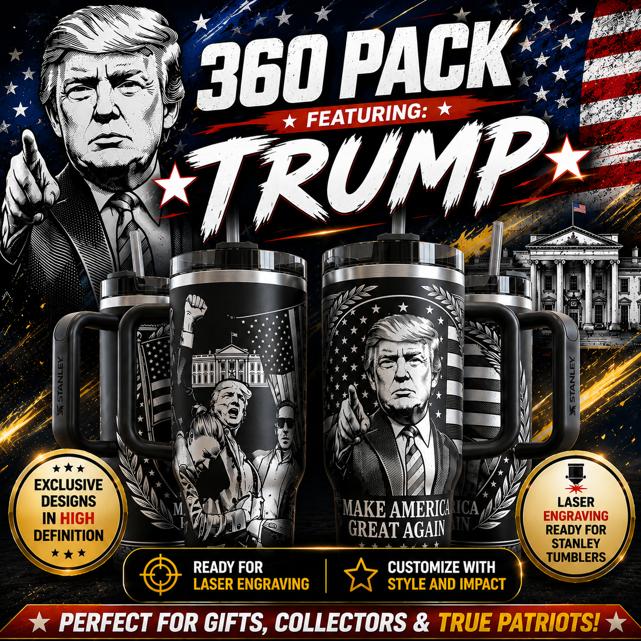 Pack 04 Artes 360º Presidente Donald Trump