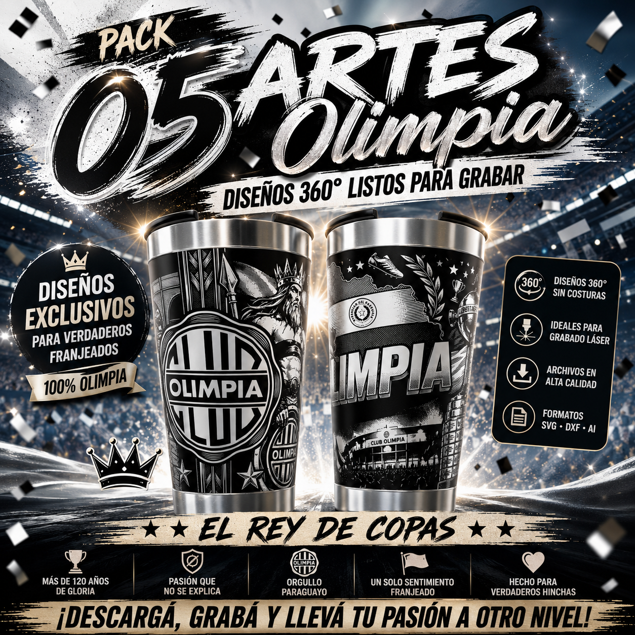 Pack 05 360º arts Olimpia Paraguay Team