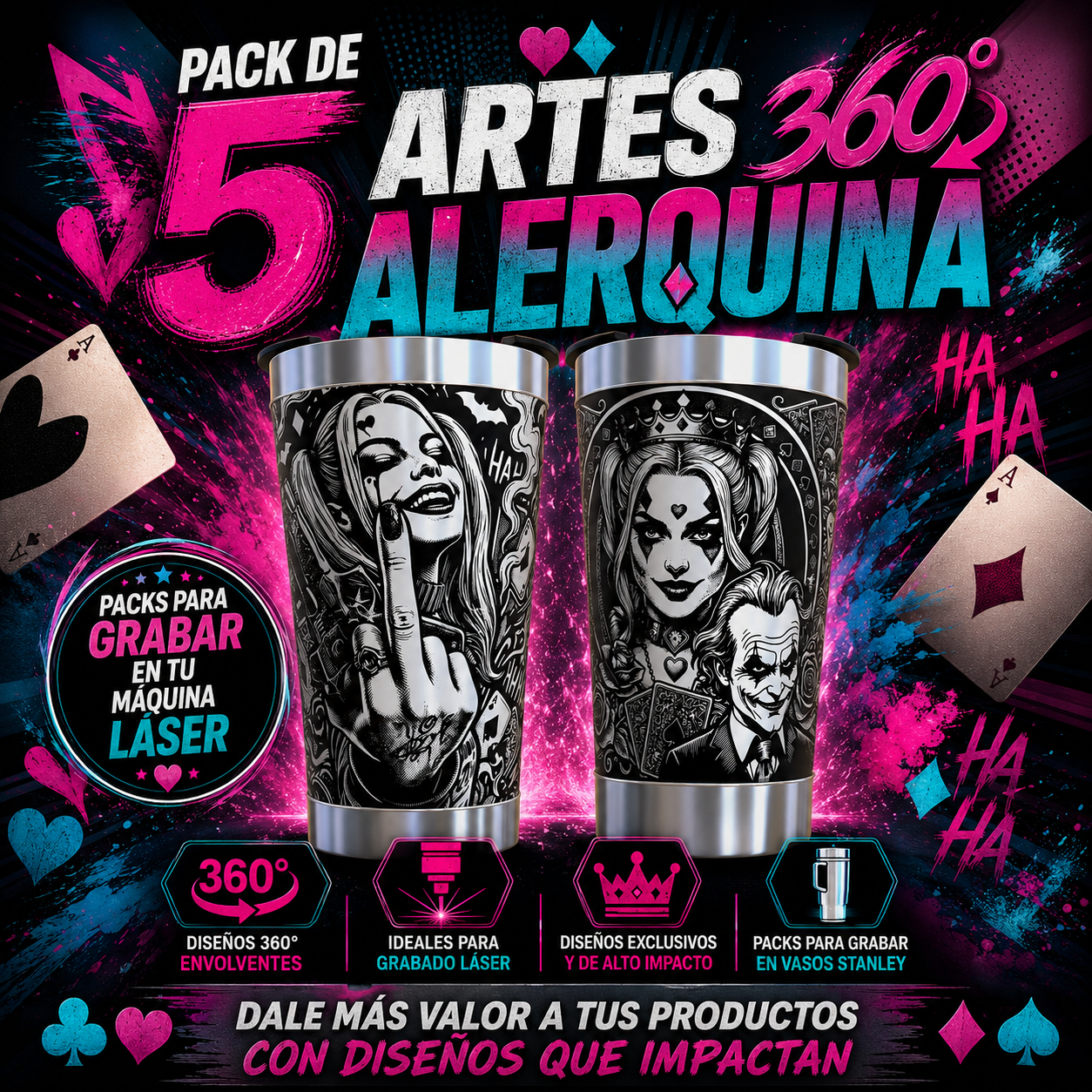 Pack 5 exclusive 360º designs by Alerquina