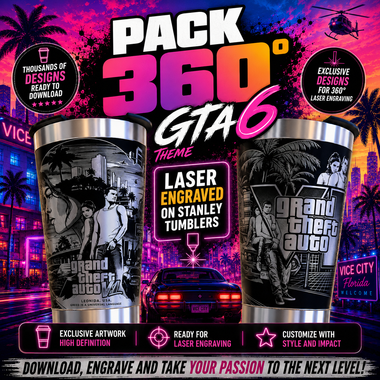 6 360º Art Pack GTA 6 theme