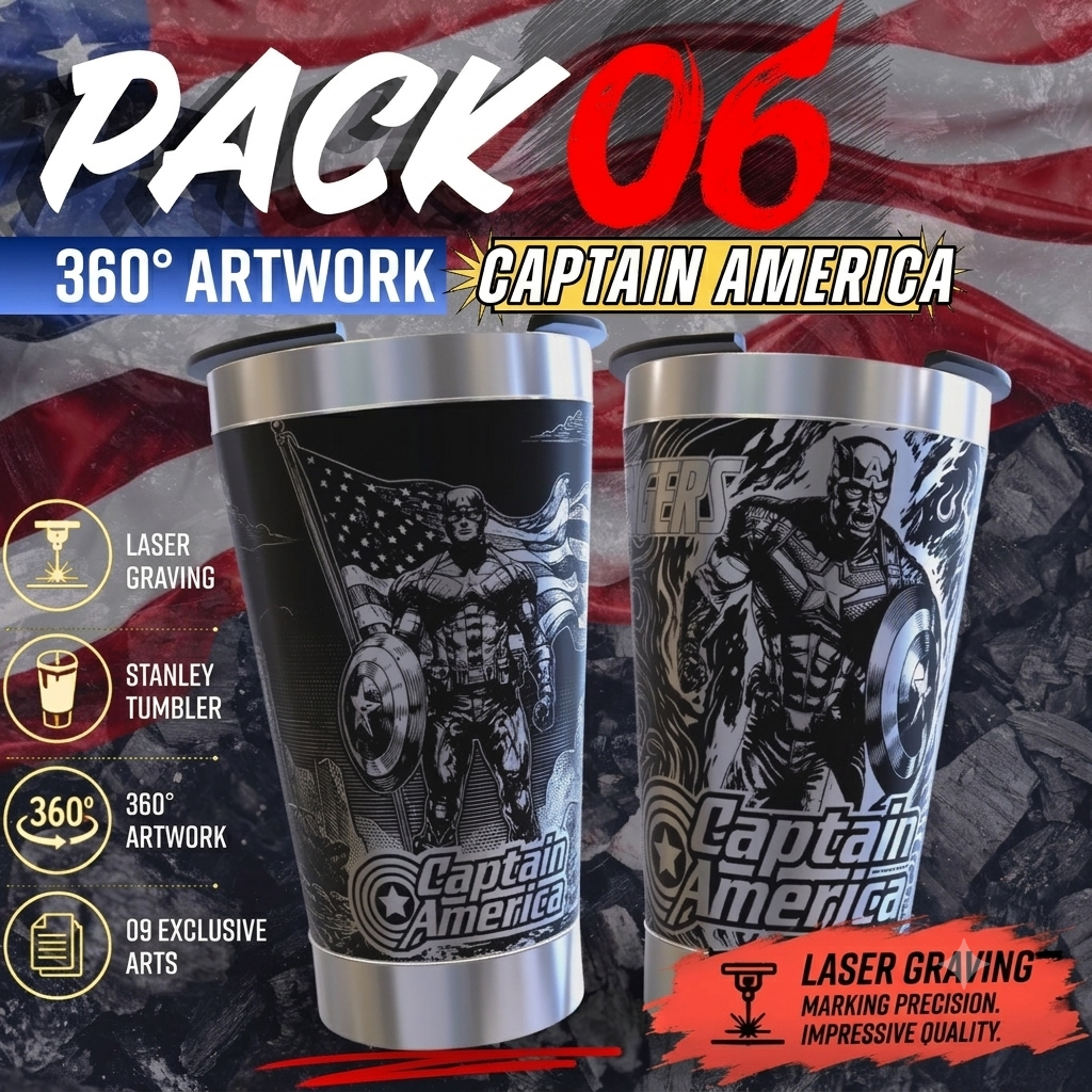 Exclusive Pack 6 360º designs Captain America