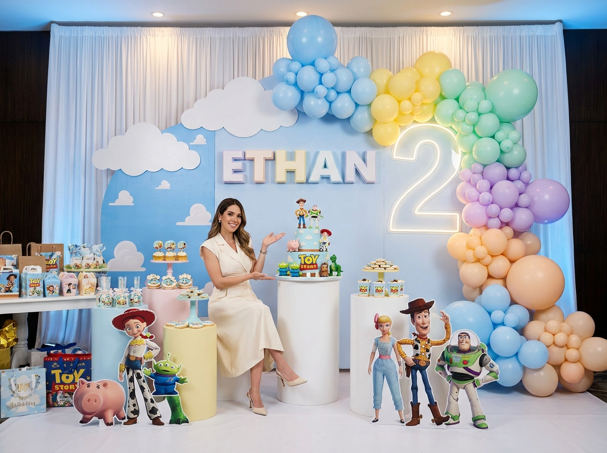 Birthday party created at home